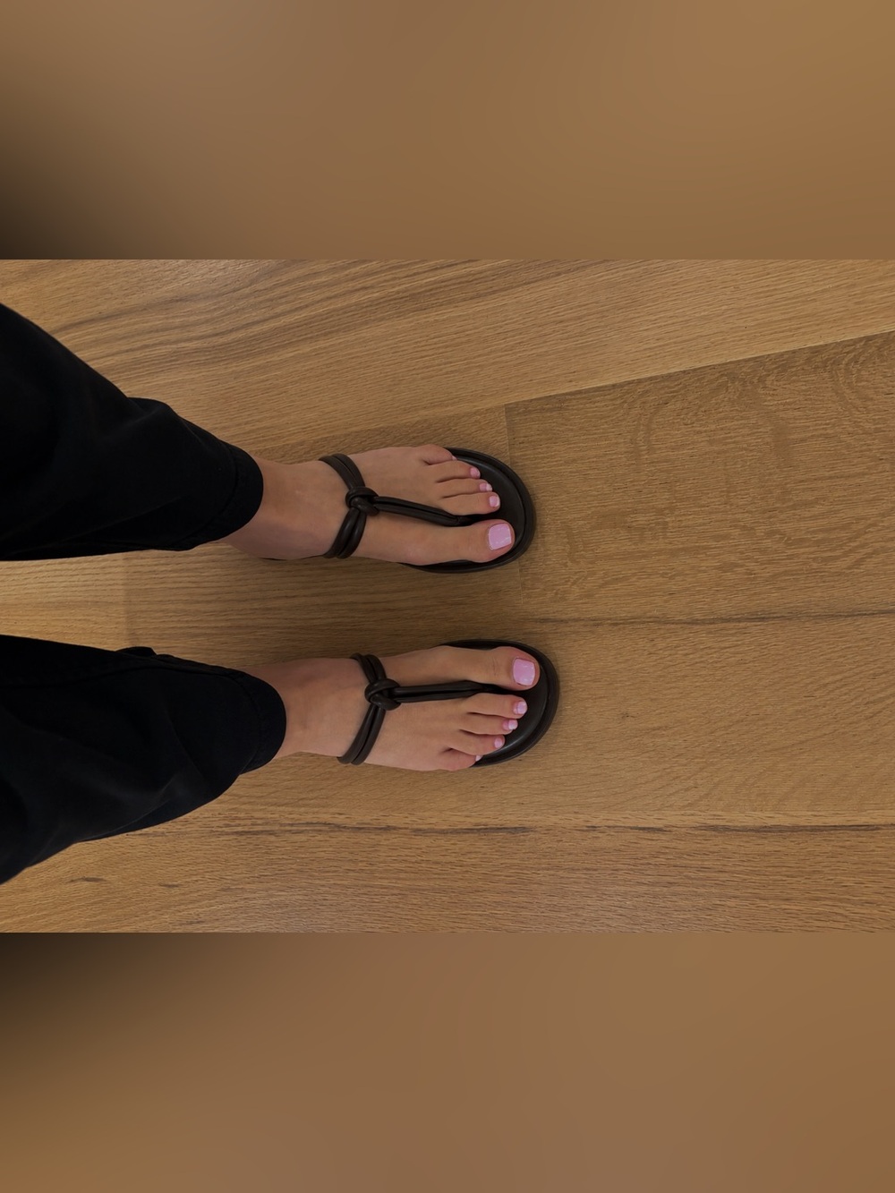 Splendid Knotted T-Strap Sandals in Dark Brown